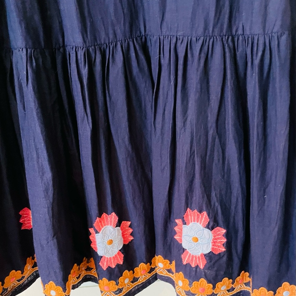 NWOT/Anthropologie The Malika Blue Embroidered Dress/small loose fit/ - Picture 4 of 14